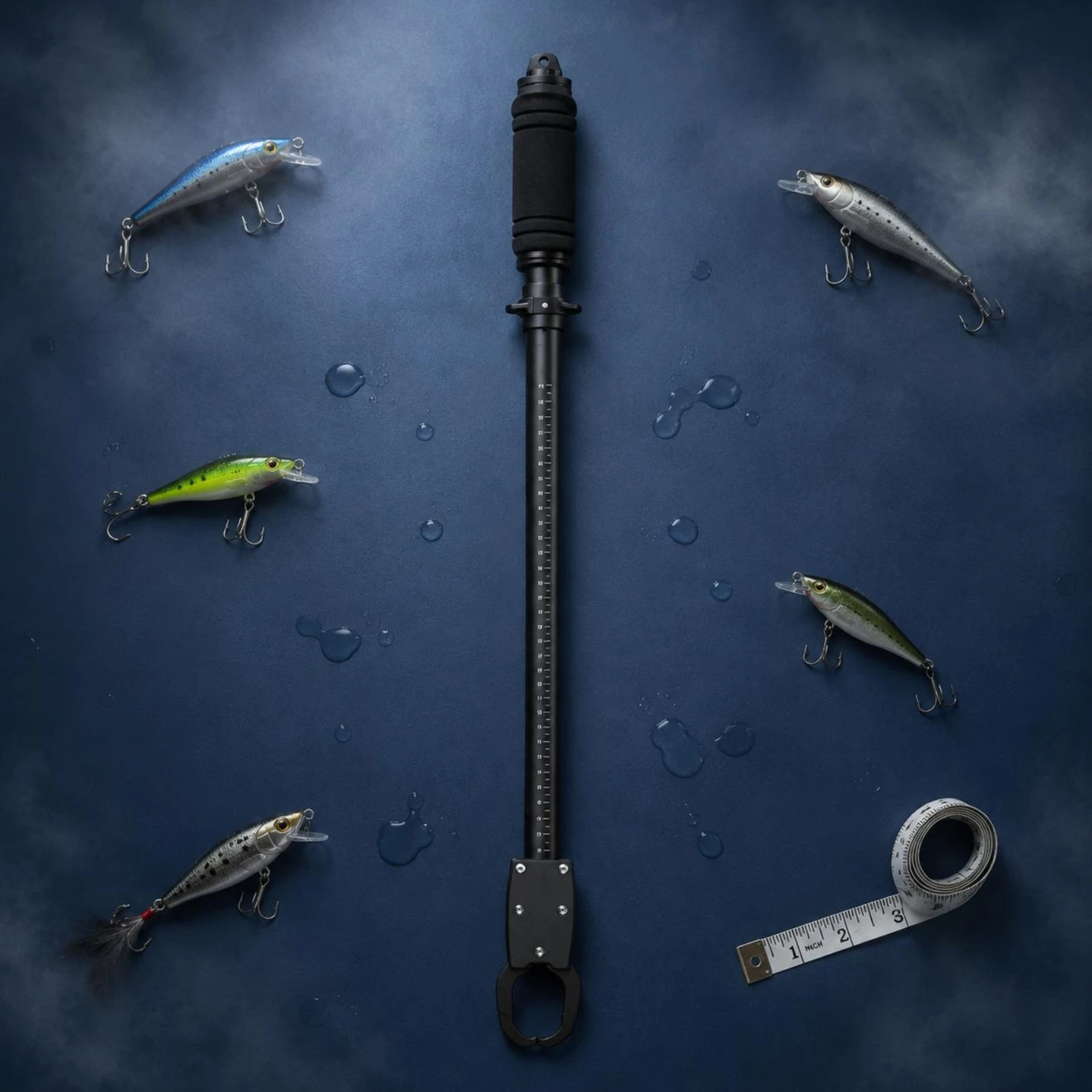 

Scale Catch Gripper Multifunctional Long Catch Gripper Fishing Pliers Retractable Lanyard Outdoor 360-Degree rotation° Swivel