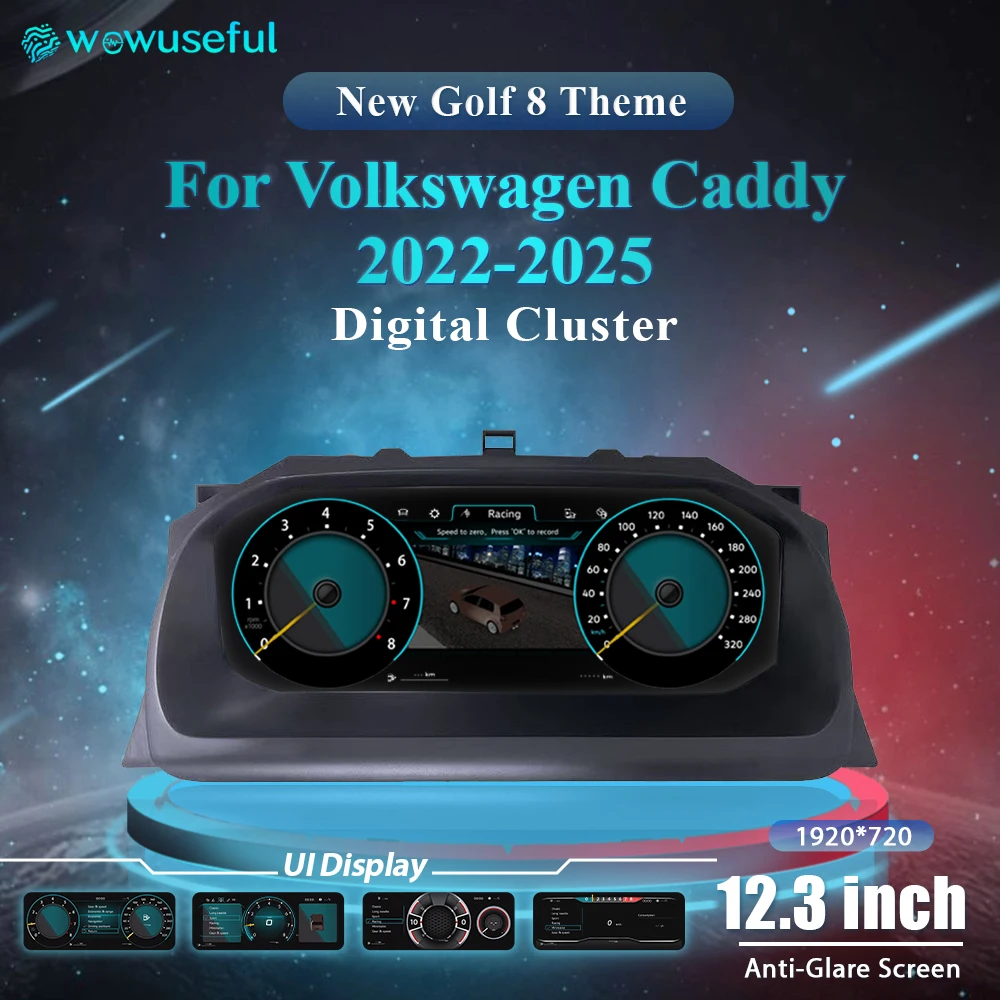 Wow nuttige 10,25 LCD digitale dashboardcluster voor VW Variant Caddy Touran T6 EOS Sharan Golf 5 virtueel instrumentenpaneel cockpit