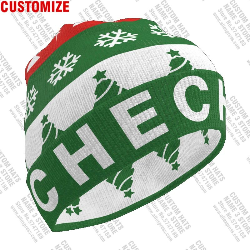 Chechnya Knitted Hat Custom Name Winter Cold Pullover Rossiya Chechen Flag Grozny Gudermes Warm Russian Russia Cap Argun Beanies