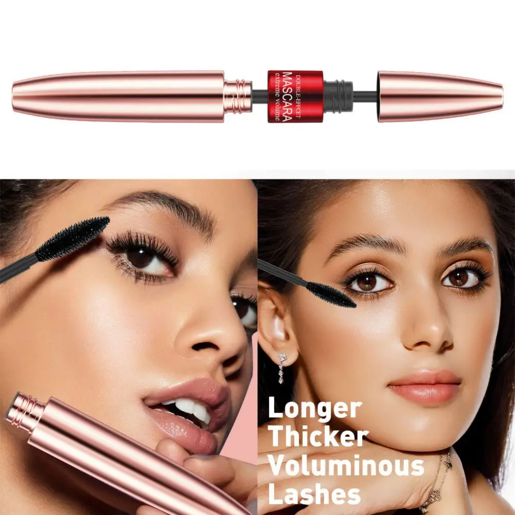 Double-Ended 4D Lengthening Curling Mascara 2 In 1 Waterproof Lashes Quick Dry Long Lasting No Clumping Styling Maquiagem