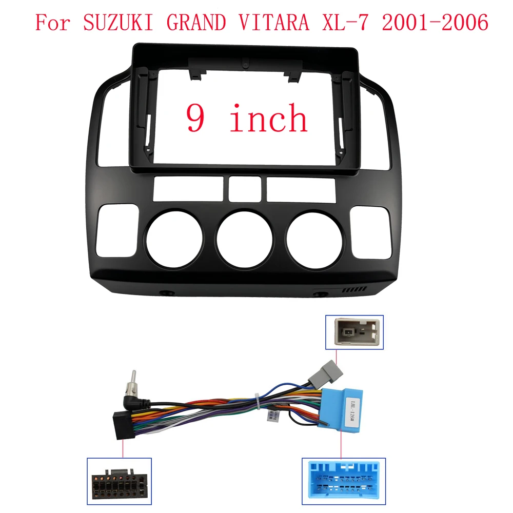 

9inch Car Radio Face Frame For SUZUKI GRAND VITARA XL-7 2001-2006 Fascia Stereo Panel Mounting Head Unit Canbus Cable Trim Bezel