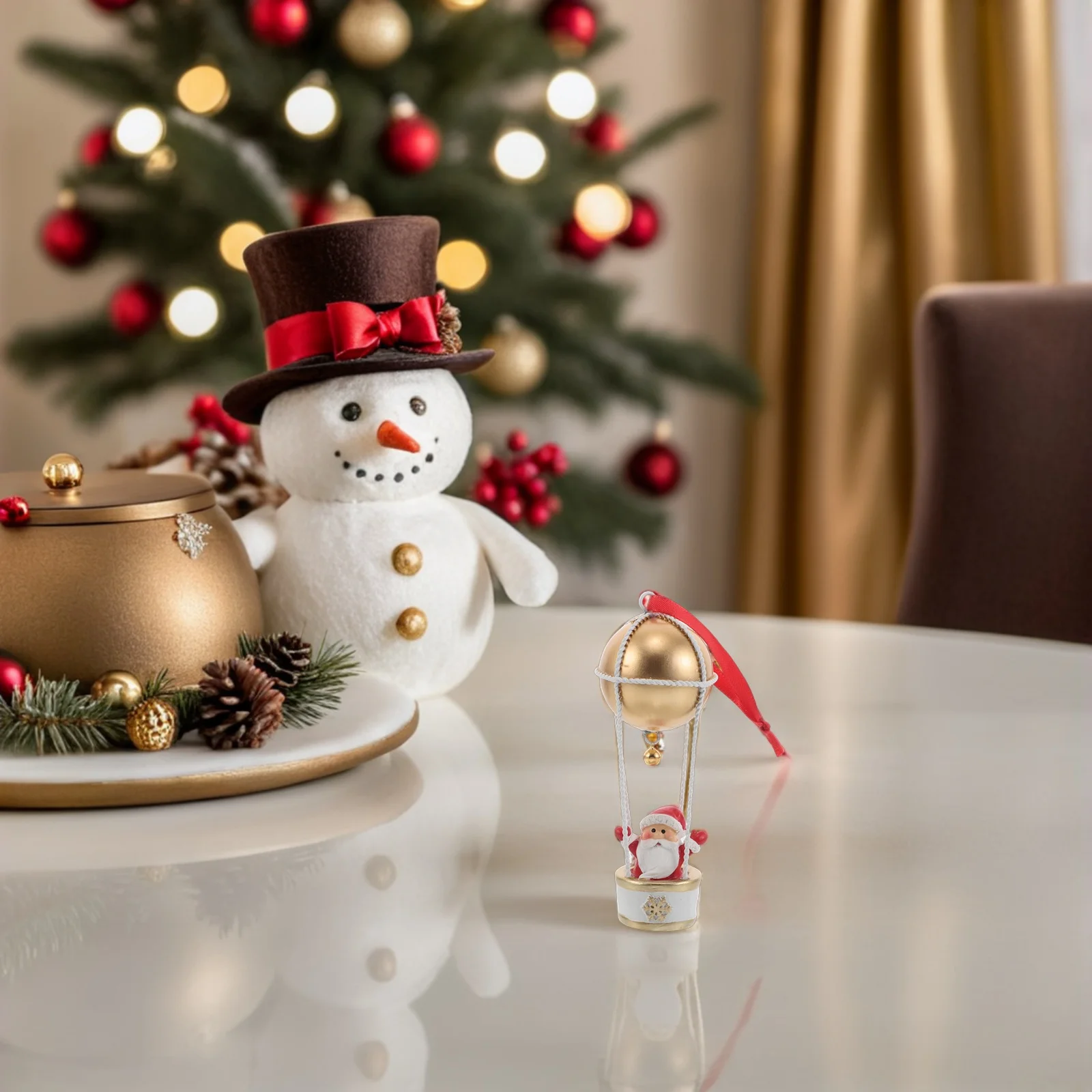 

Christmas Tree Hanging Ornaments Resin Jingle Bells Santa Elk Decor Holiday Home Party Decoration Farmhouse Xmas Bauble