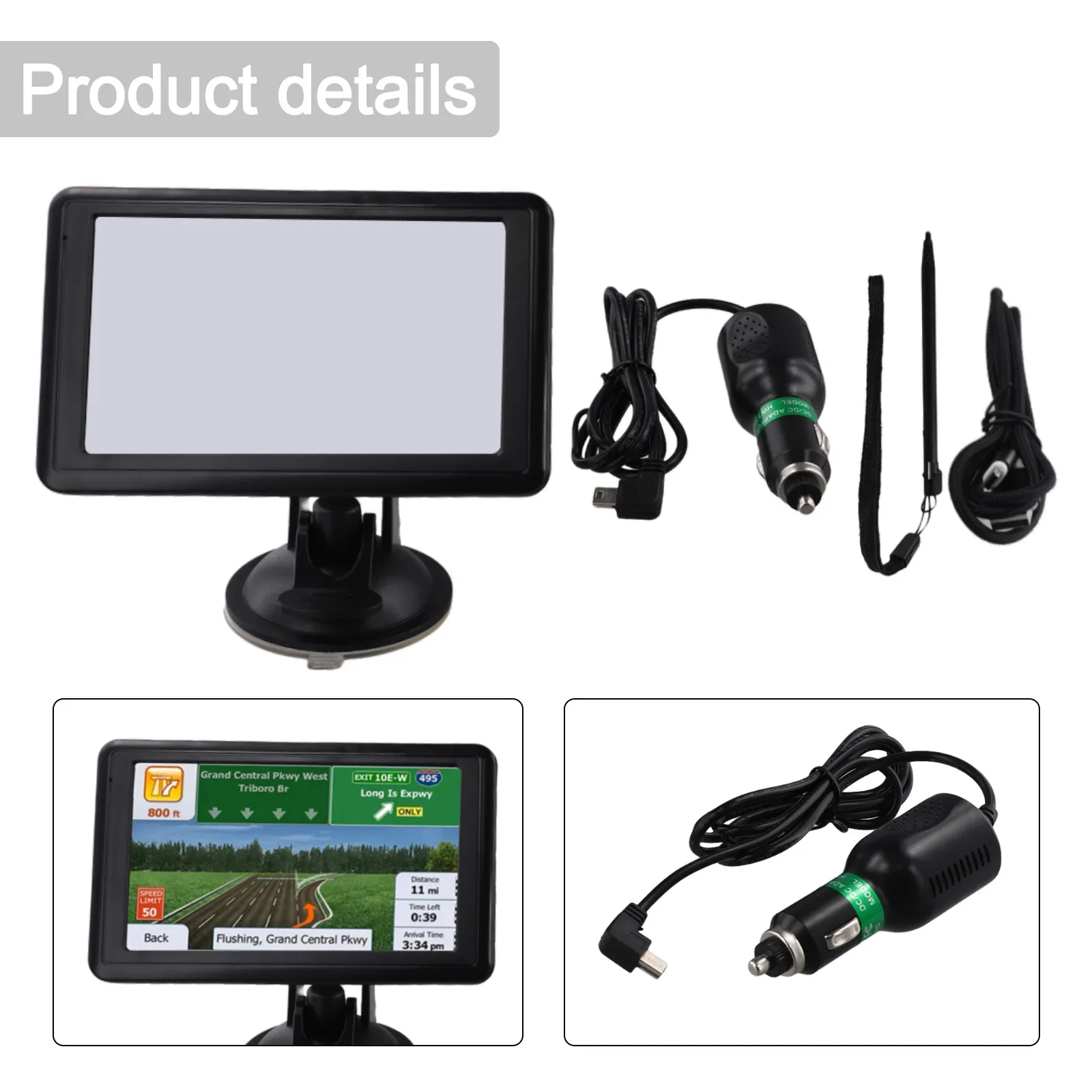 5 Inch GPS Navigator Device 8GB+128MB Car Truck Navigation Car Display With Bracket,data Cable And Power Cord 220V Car Accessory