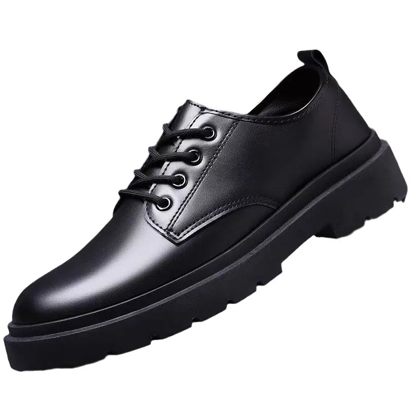 New Style Business Leather Shoes Men's Winter Leather Shoes New British-style Sneakers for Thick-soled Men's Casual Trendy Shoes