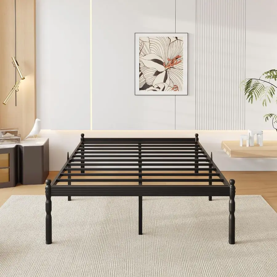 

Металлическая кровать-платформа Queen Size с ограничителем для матраса, не требует пружинного блока, сверхпрочная конструкция