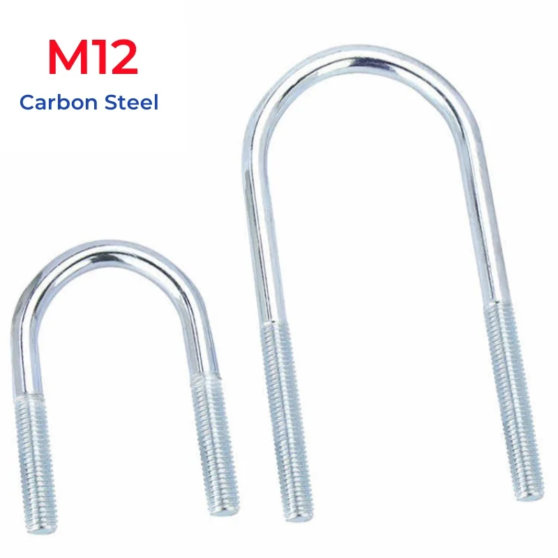M12 Galvanised Carbon Steel U-clamps U-bolts Screw Fixing Bolt Clamps Pipe Clamps