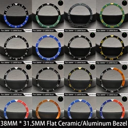 38mm flat ceramic/aluminum bezel insert 38mm * 31.5mm watch replacement ring watch accessory green luminous bezel watch part
