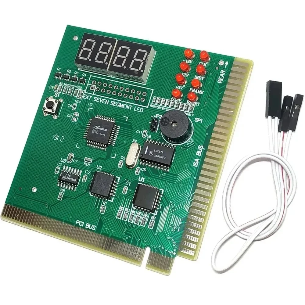 PCI/ISA Test Card 4 Digits, PC motherboard tester, POST code indicator BIOS / diagnostic card for PC