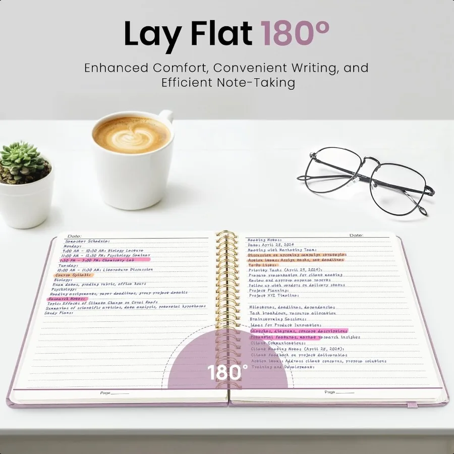 Quaderno a spirale foderato per donna A5 Riviste universitari a righe per scrivere quaderni con copertina rigida per prendere appunti di lavoro e offerte