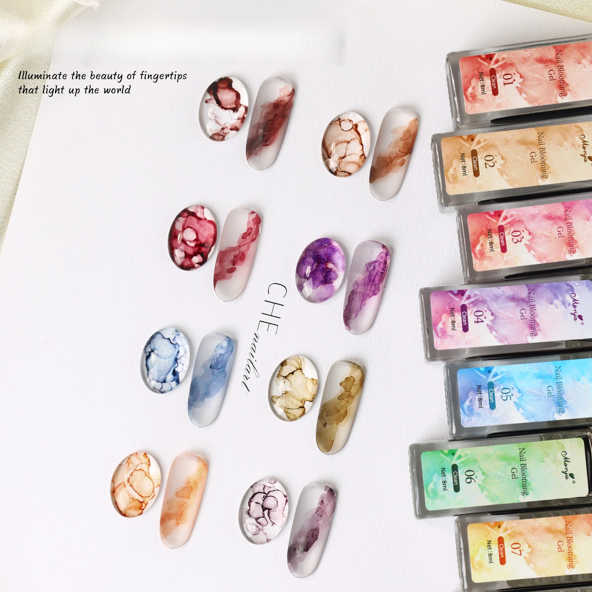 

8Colors 8ml Nail Polish Watercolor Ink Blooming Gel Smudge Bubble Smoke Effect Nail Art DIY Marble Hybrid Varnish for Manicure