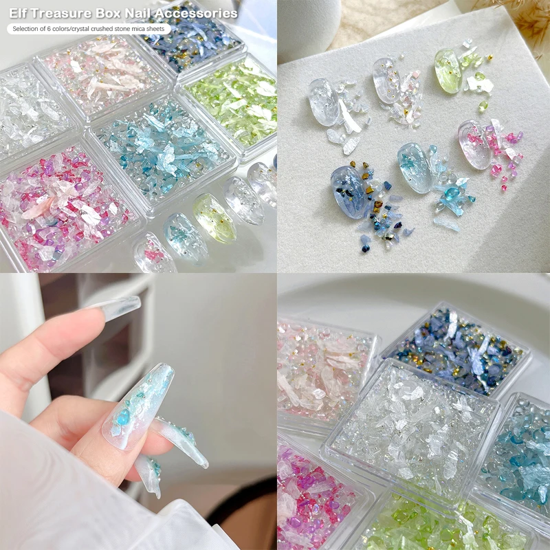 {MX} Kristallglas gebrochene Steine Strasssteine Nail Art Charms Mix Farbe unregelmäßige Kies Edelsteine Nagel Edelsteine DIY Maniküre Dekor