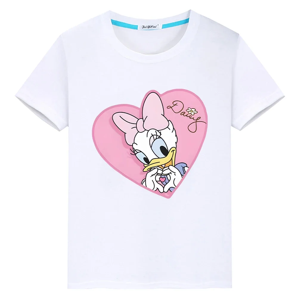 t shirt for kids boy 10year1 00%Cotton mickey mouse Kawaii Tops Donald Duck anime Short pride tshirt y2k one piece girl clothes