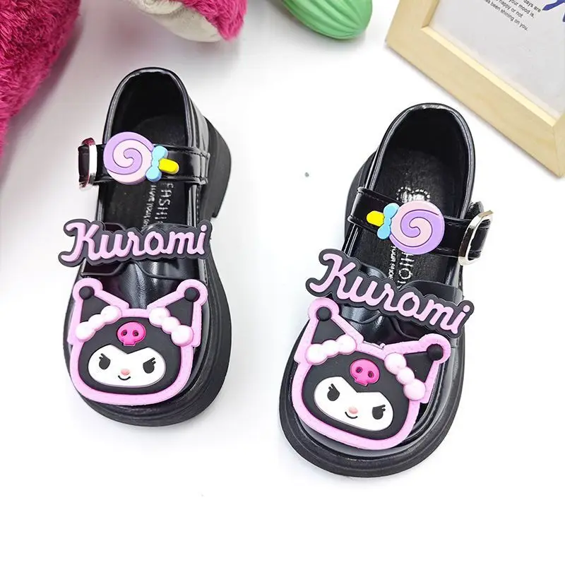 2024 Spring Girls\' Small Leather Fashion Children\'s Princess Dance Cartoon Girls Kuromi New Single Shoe Women children shoes