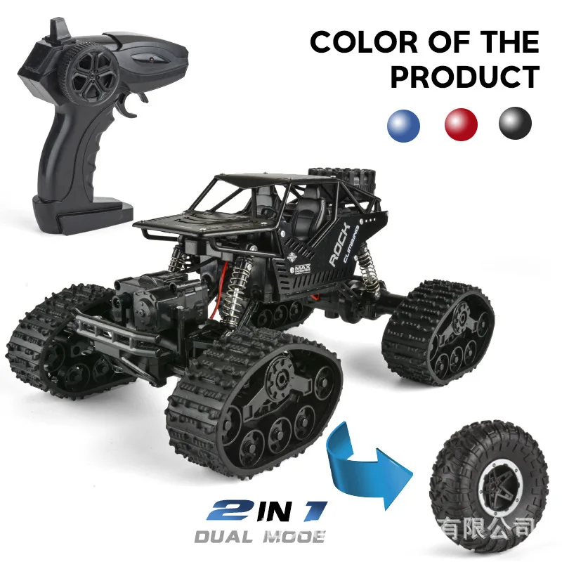 

1:14 Climbing SUV Four-wheel Drive 2.4G Wireless Remote Control Car 2 in 1 Bigfoot Track Tank Stunt High Speed Rc Cars Kid's Toy