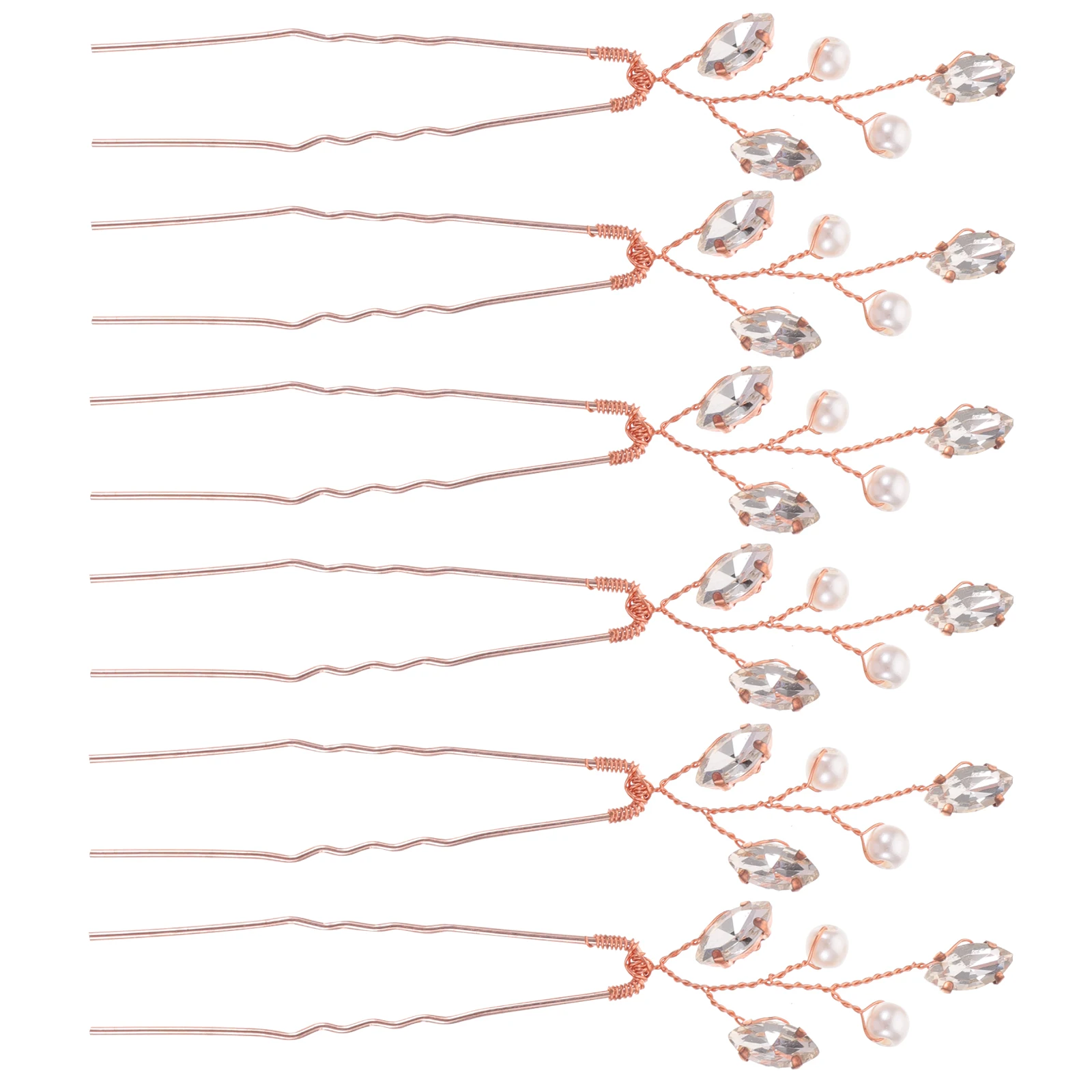 

6pcs Luxury Rhinestone Hairpin Bridal Wedding Hair Accessories for Brides Lightweight Elegant Hair Fork Prom Party Decorative
