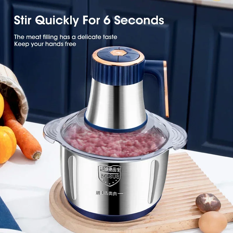 5L Electric Meat Grinders 304Stainless Steel Home Food Crusher Multifunctional Vegetable Slicer Chopper Mincer BabyFoodProcessor