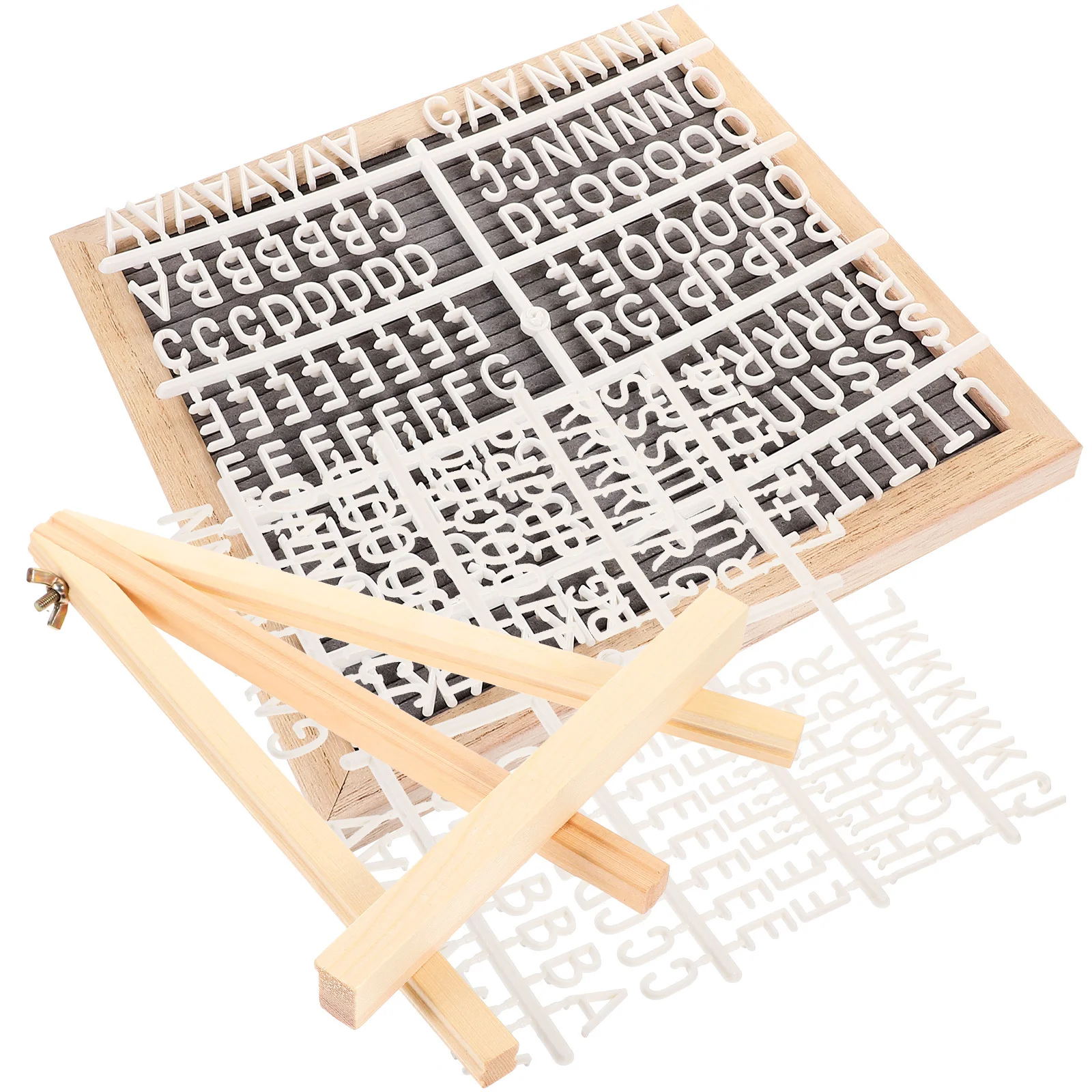 1Set Felt Letter Board with Wooden Easel Stand for Desktop Display and Event Decor Felt Letter Board Home Accessory