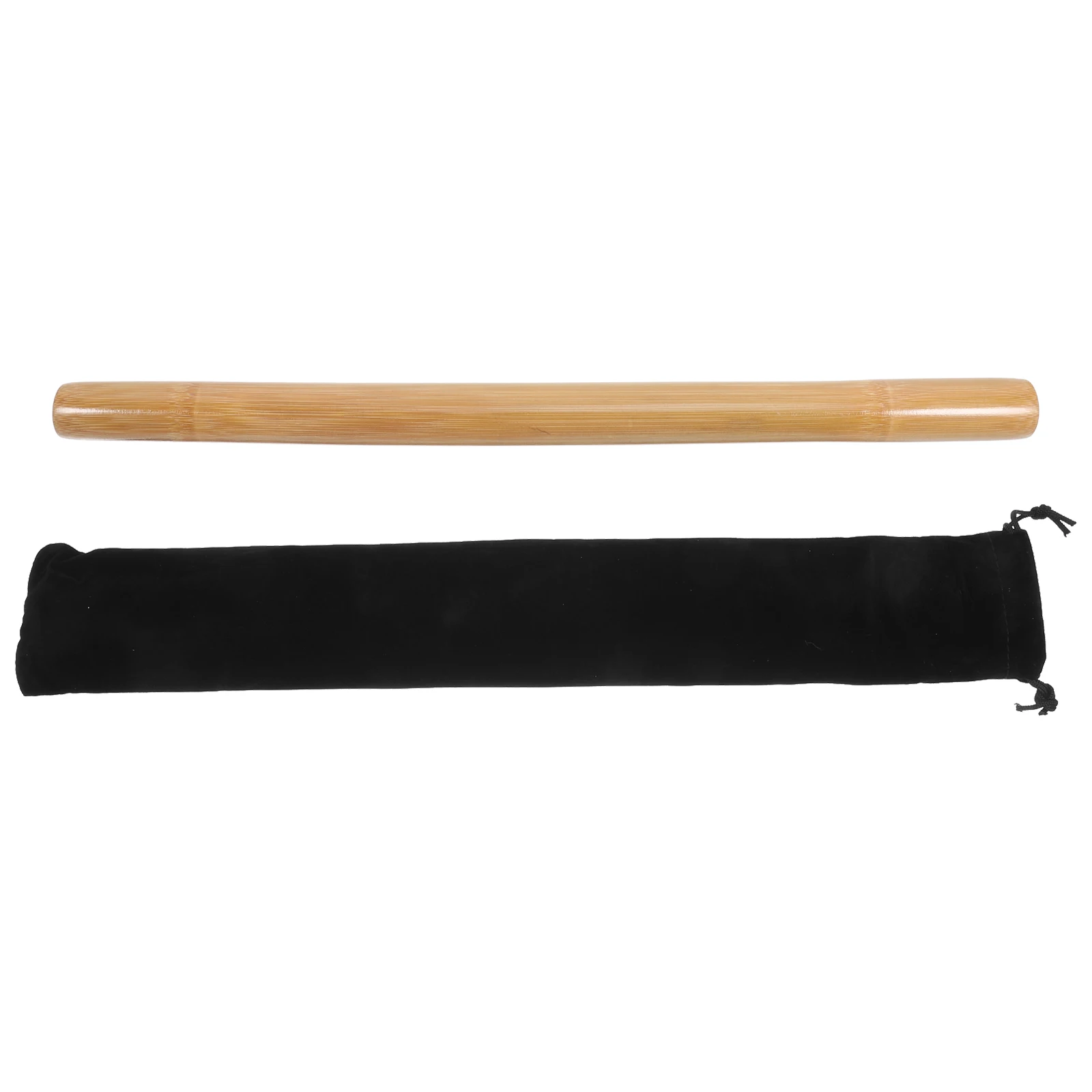 

Bamboo Massage Stick 42x25cm Back Face Legs Muscle Relief Portable Black Bag Included Body Sculpting Tools Roller