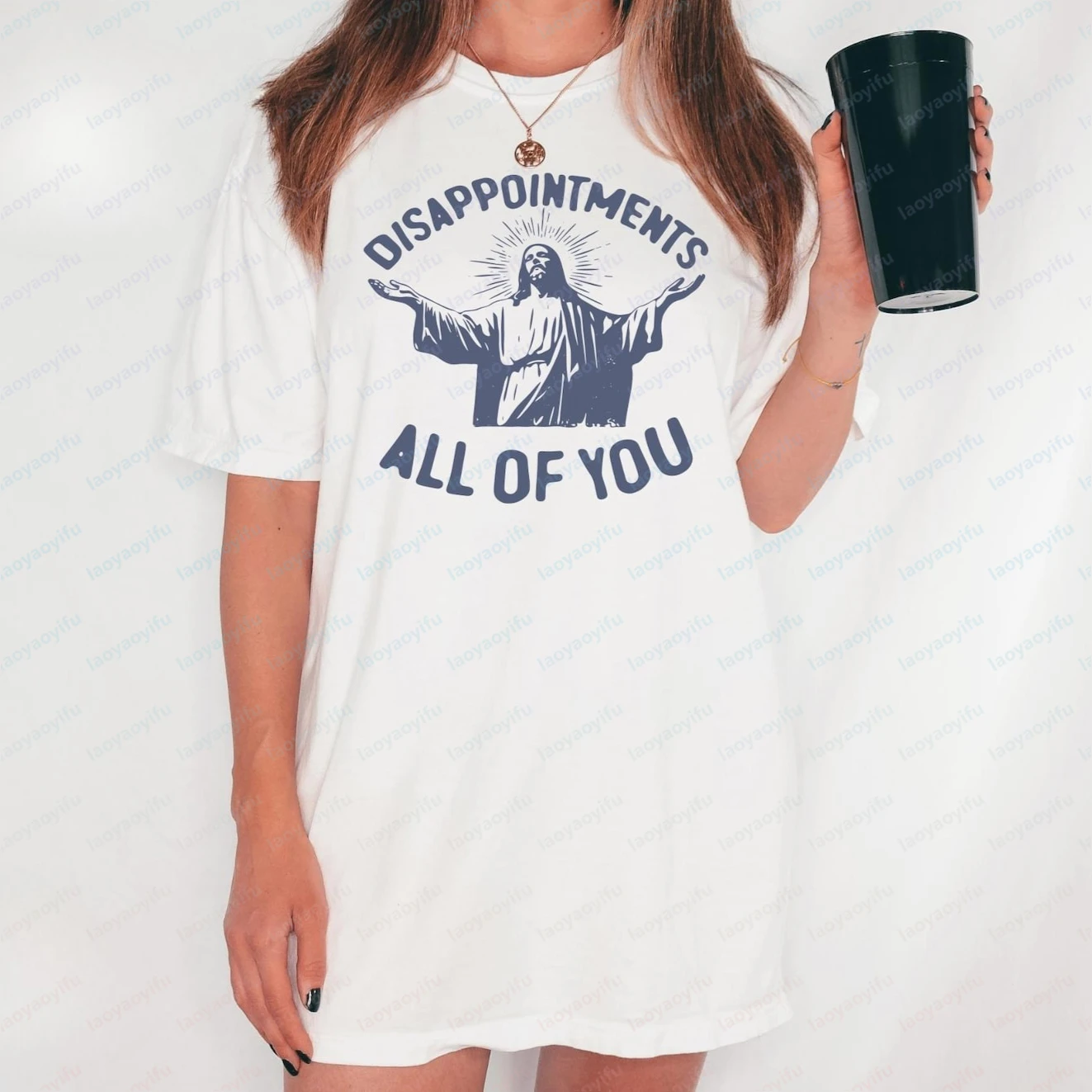Disappointments All of You T Shirt Vintage Sarcastic Jesus Meme TShirt Casual Fashion Loose Summer Cotton Man Women Tees