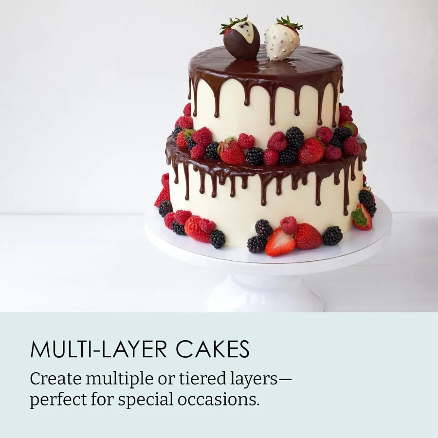 Professional 3Piece Round Cake Pan Set in 6 8 and 10 Inch Sizes with Premium Nonstick Coating HeavyWeight Carbon Steel Construc