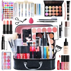 POPFEEL ALL IN ONE Makeup Kit (Eyeshadow, Lipgloss,Lipstick,Makeup Brushes,Eyebrow,Concealer,Foundation) With Cosmetic Box