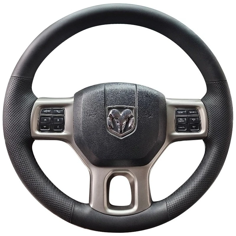 

Hand-stitched black genuine leather car steering wheel cover For Dodge RAM 1500 Classic 2012-2022 2500 3500 5500 2012-2018