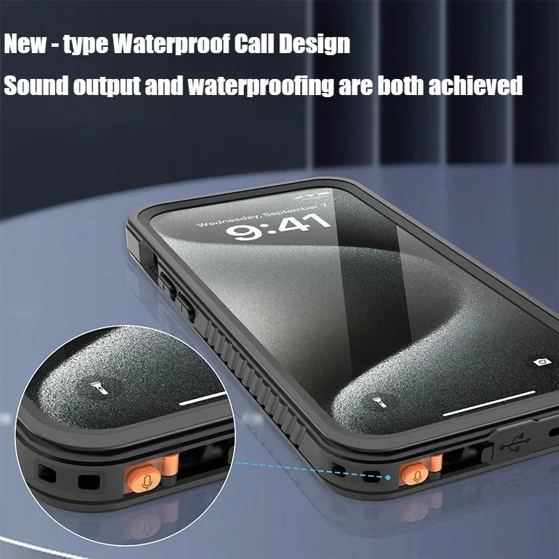 Protection Defender Cover Waterproof Phone Case for IPhone 13 14 15 16 Pro Max Plus Military Grade Anti-drop Snowproof - Image 2
