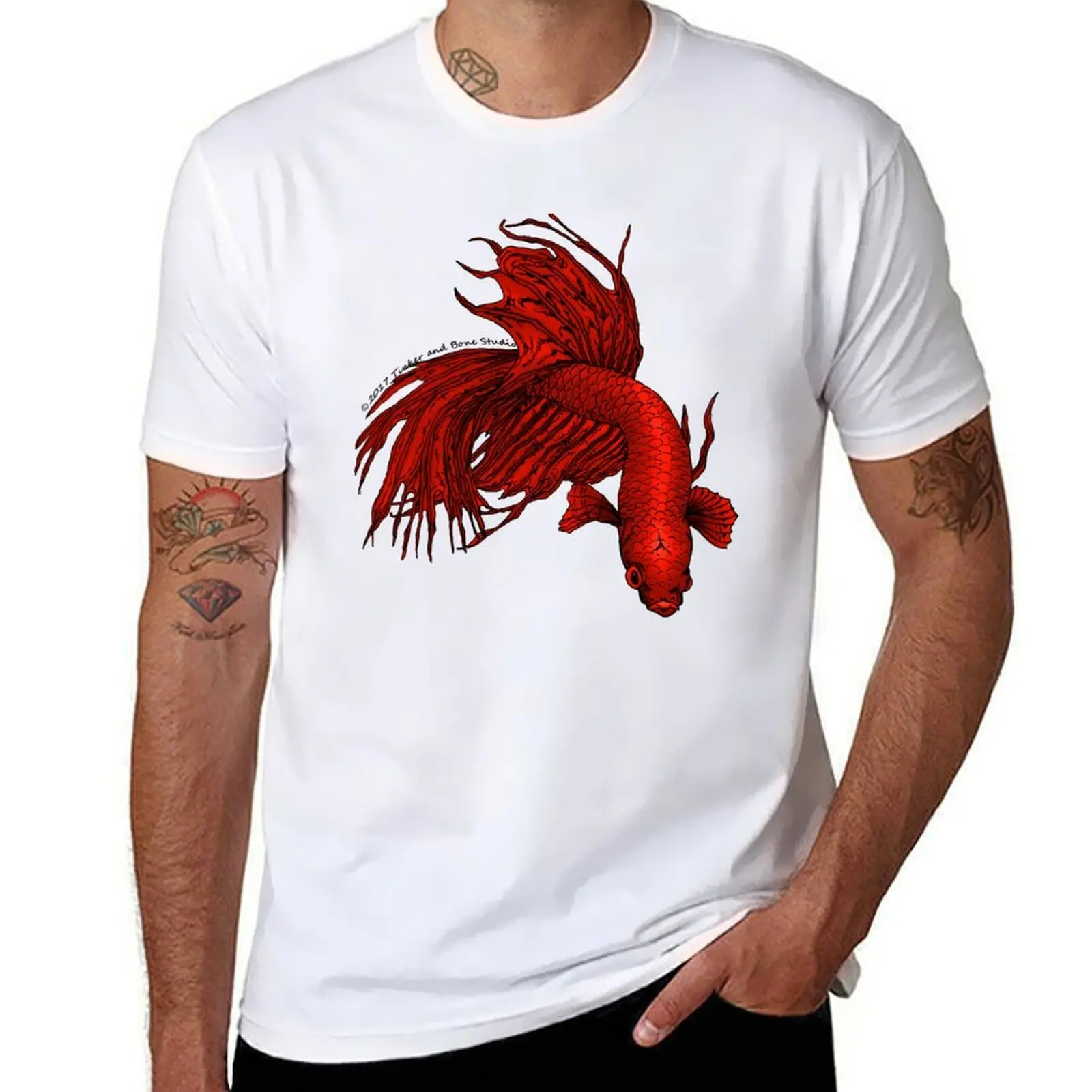

Scarlet Crowntail Betta T-Shirt men t shirt cotton 100% man t shirt cotton T-Shirt