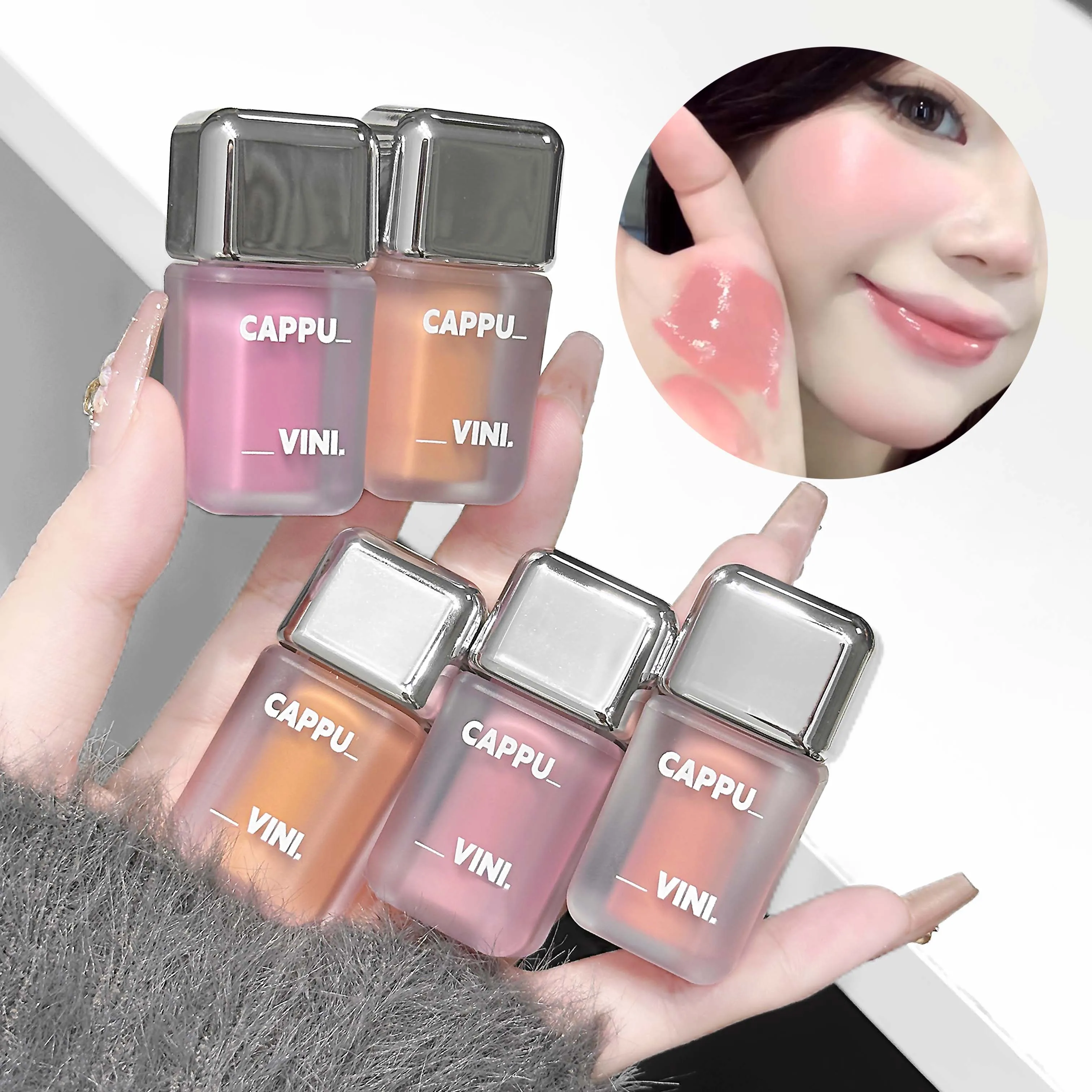 Cappvini Vitality Color Liquid Blush Hydraterende Waterige Zijdezachte Blush Rouge Verheldert het gezicht