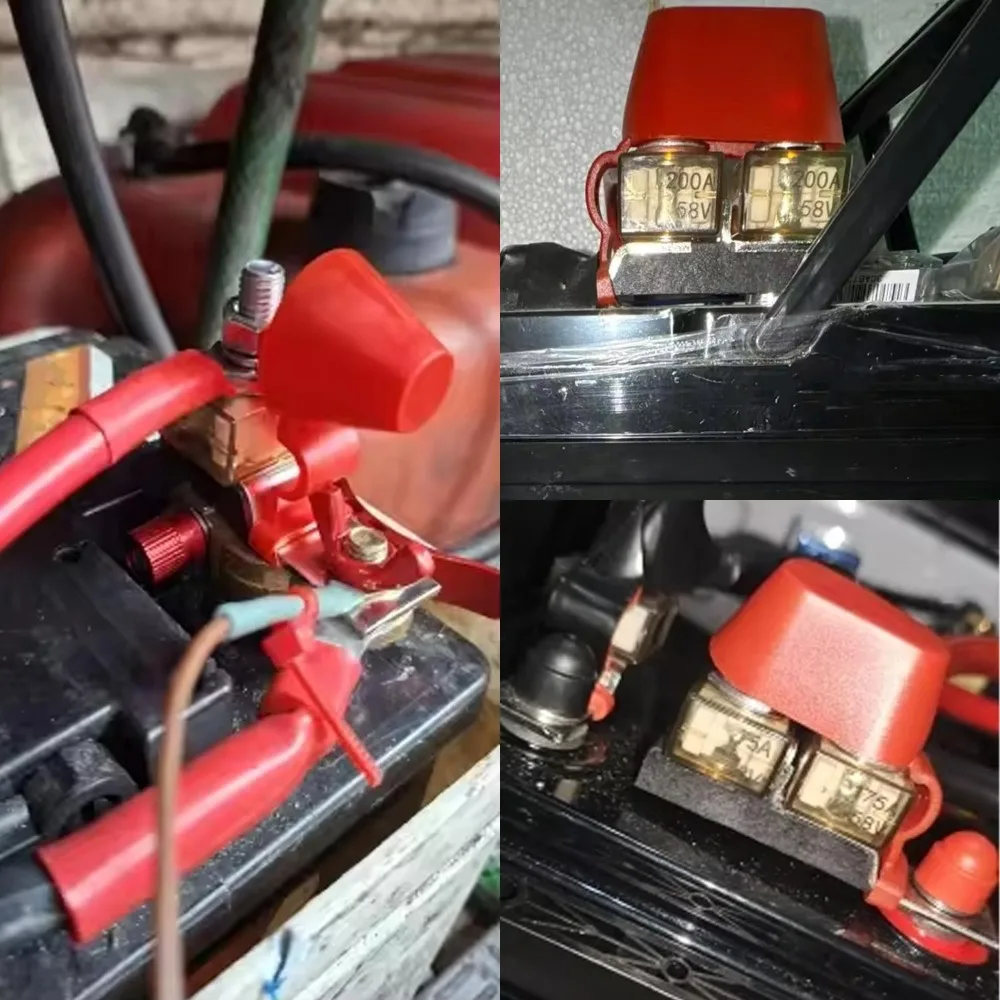 MRBF Fuse Holder Block 30-300A M8 Terminal Stud with Red Insulation Cover High-amp Fuse for Car Truck Boat RV Power Protection view 6