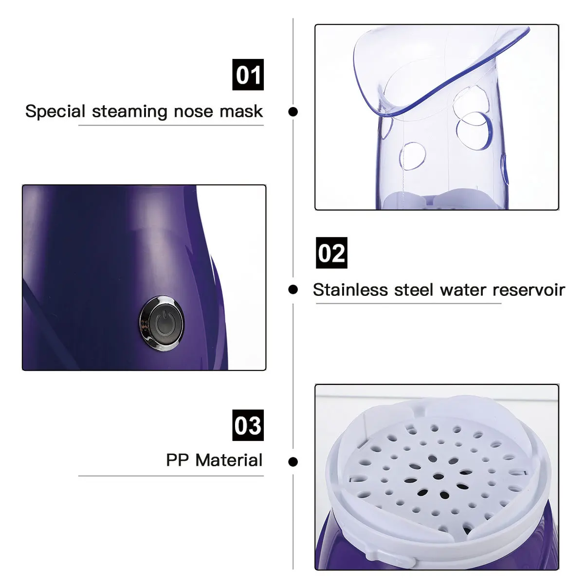 フェイシャルスチーマー ナノフェイススチーマー 毛穴の奥まで洗浄する保湿スキン加湿器 保湿フェイススパツール