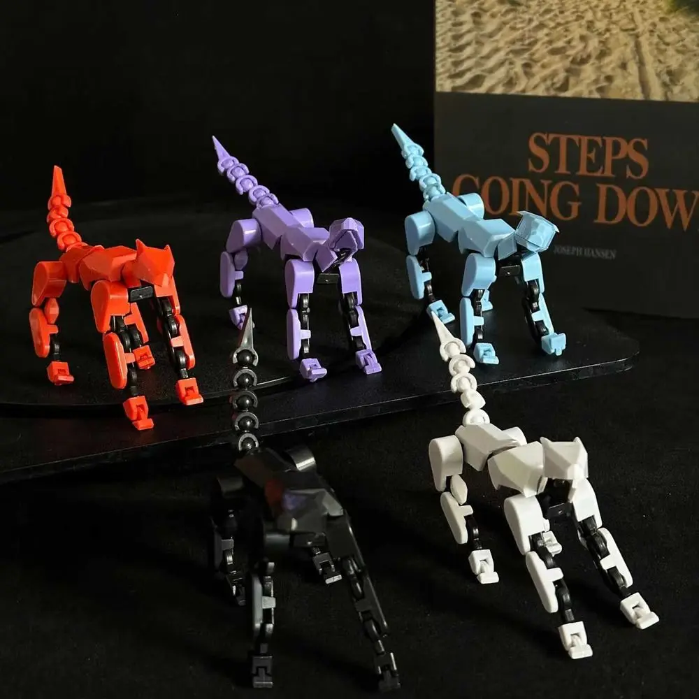 3D Printed Movable Dog Figures Mannequin DIY Assembly Lucky Character Robot Shapeshift Decorative Multi-Jointed Dog