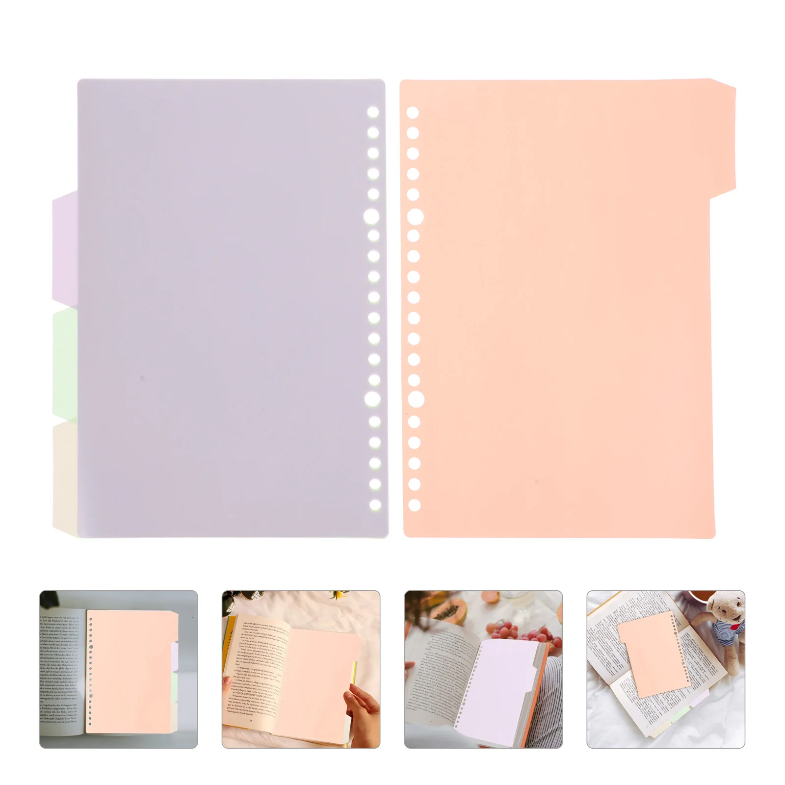 8Pcs Punched Binder Dividers File Dividers A5 Notebook Index Tabs Creative Design for Document Organization Classification