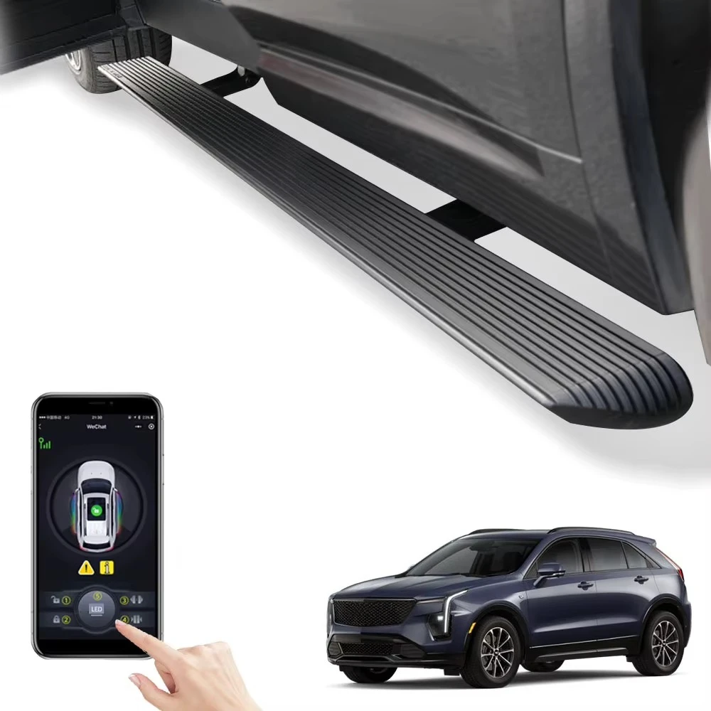 Manufacturer Custom Electric Side Steps LED Light Auto Retractable Running Boards Waterproof  Pedal Accessories Fit Cadillac XT4