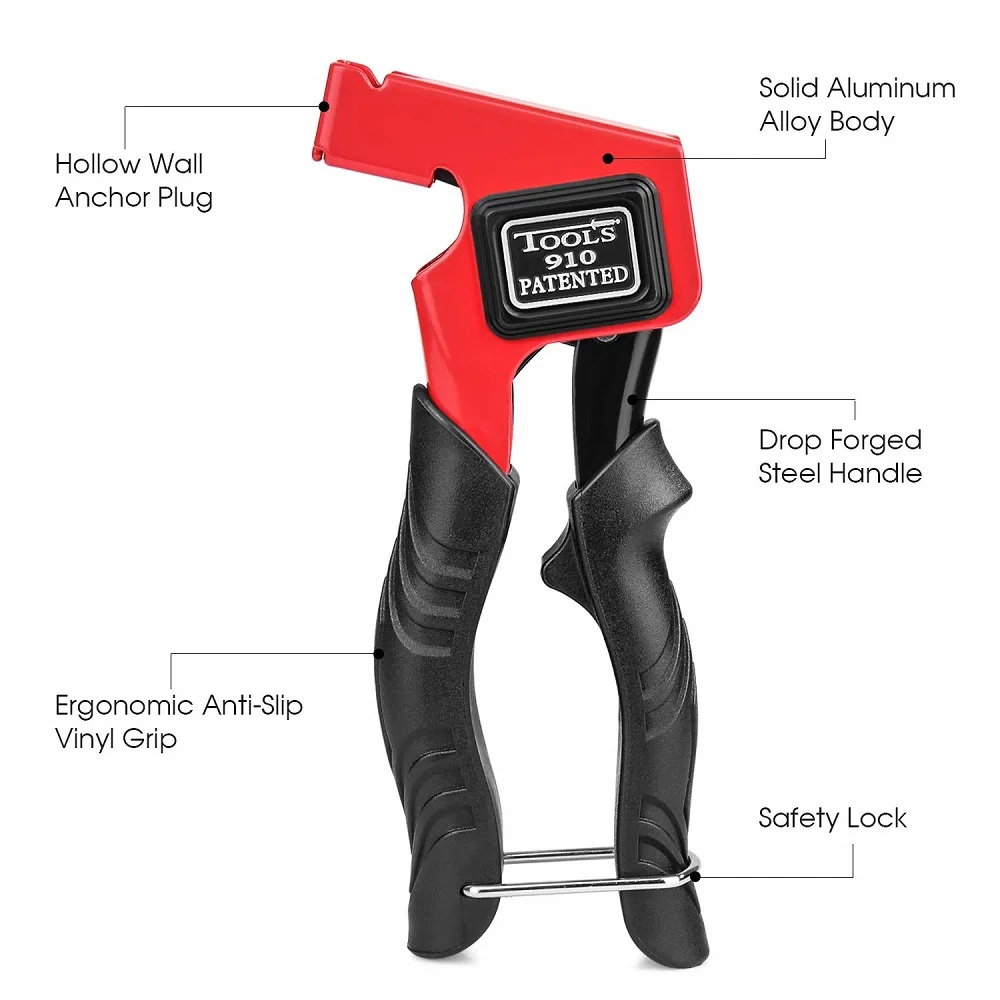 Bulloni Molly per pareti in gesso per cartongesso Ancoraggi a parete cavi resistenti con strumento di impostazione Kit di ancoraggi e viti per pareti in metallo