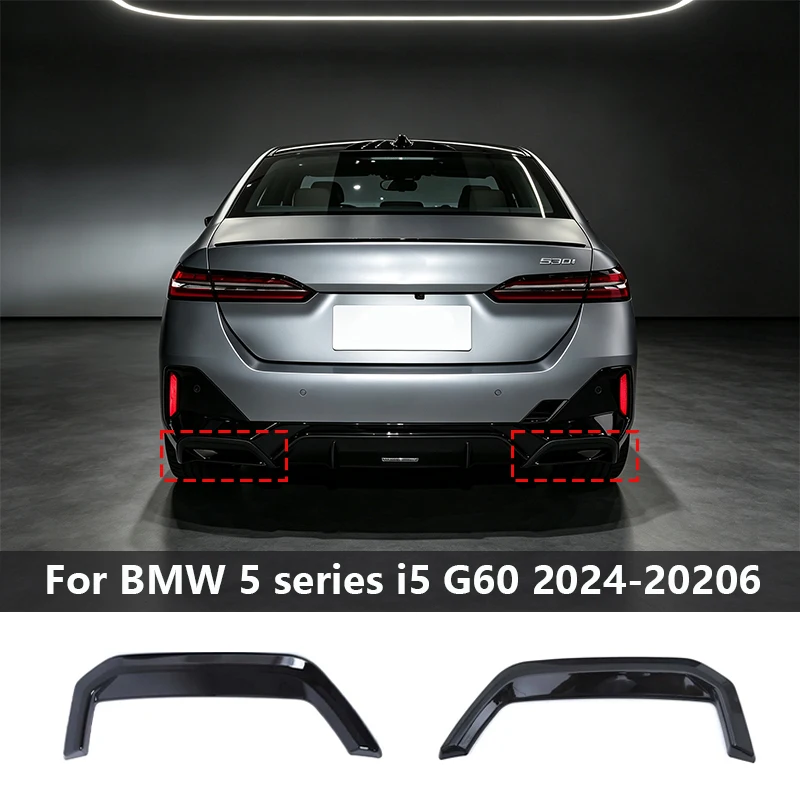 ABS Gloss Black For BMW 5 Series i5 G60 2024 -2025 Car Tail Rear Bumper Side Lip Trim Strip Exterior Accessories