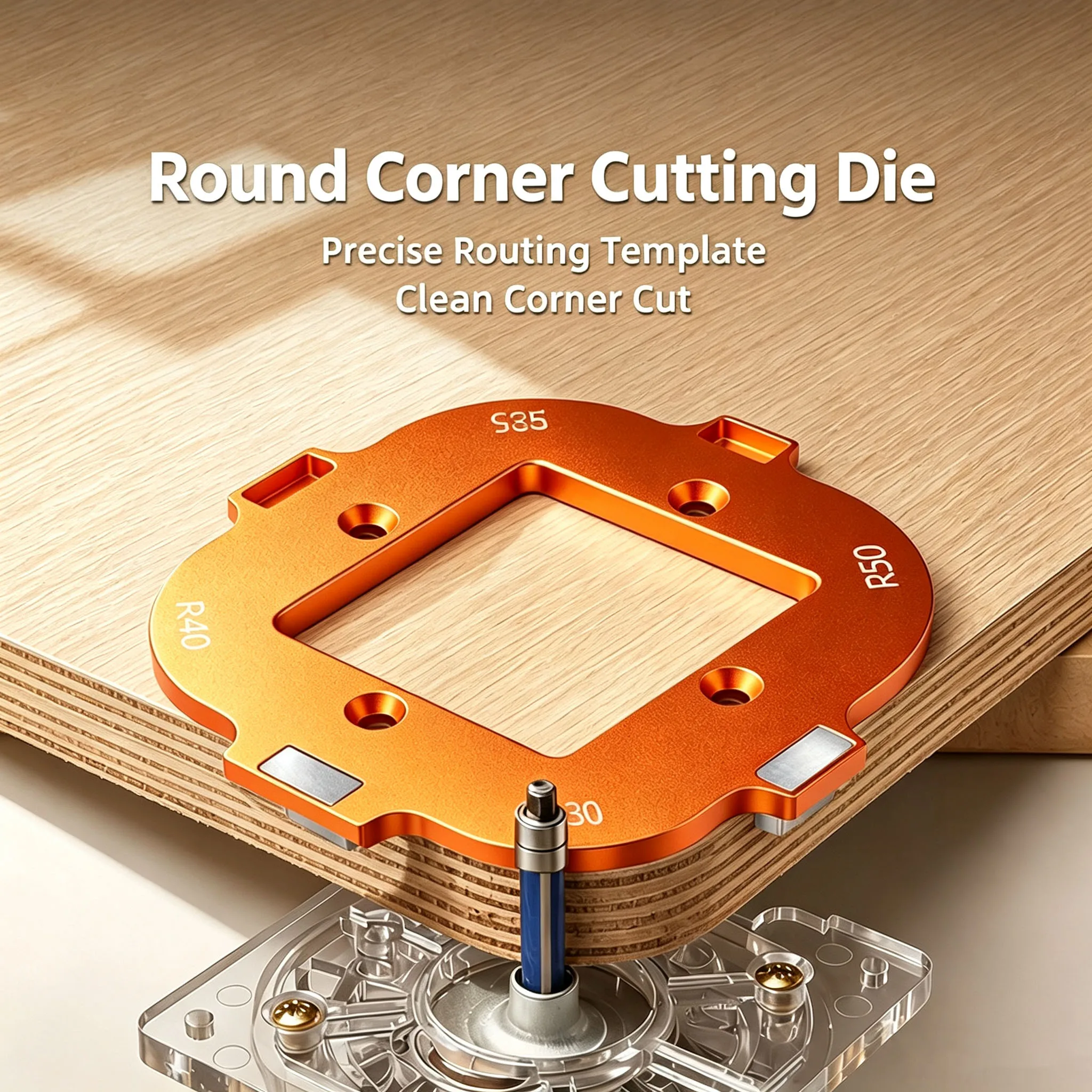 2pcs Rounded Corner Cutting Die For Versatile Woodworking Corner Rounder Tool Four-in-One Compact Edge Trimmer Cutting Template