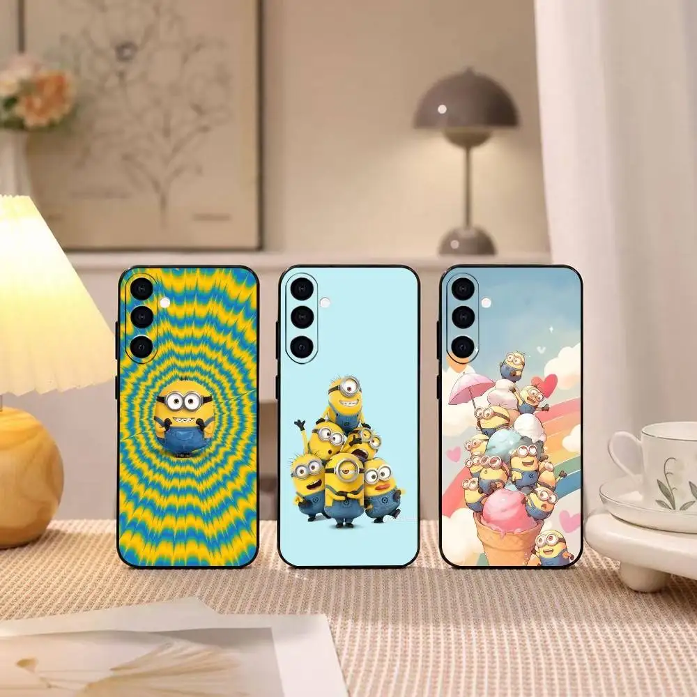 

Cartoon yellow Minions-s Gift Phone Case For Samsung Galaxy A73,A72,A71,A70,A53,A52,A51,Others Soft Black Cover