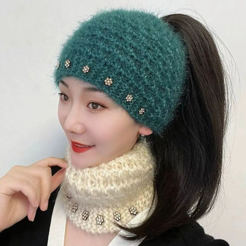 

Fashion Warm Winter Wool Headbands Wide Edge Soft Headscarf Windproof Thicken Hair Band Girls
