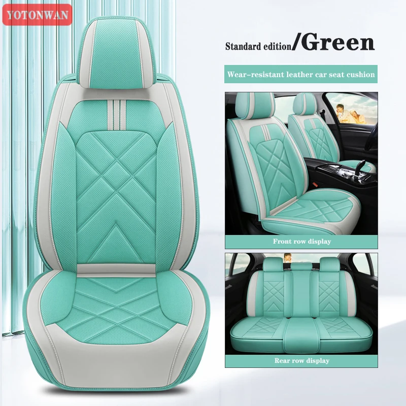 

YOTONWAN Leather Universal 5 Seats Car Seat Covers Full Coverage For SsangYong Korando Rexton Actyon Chairman Kyron Auto Parts