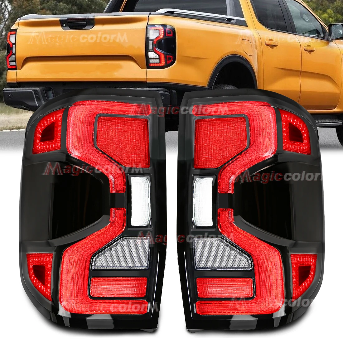 Светодиодный задний фонарь для Ford Ranger T9 2022-2024, задний бампер, указатель поворота, стоп-сигнал, комплект обновления фар, автомобильные аксессуары Светодиодный задний фонарь для Ford Ranger T9 2022-2024, задний бампер, указатель поворота, стоп-сигнал, комплект обновления фар, автомобильные аксессуары