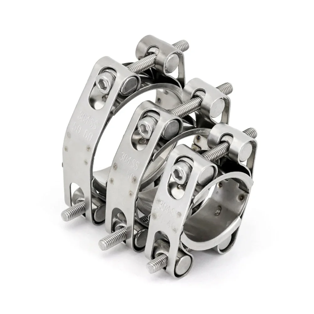 1Pcs 316 Stainless Steel Double Headed Double-layer Strong Throat Clamp High-Pressure Thickened European Style Pipe DIY Clamp