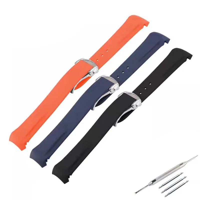 20mm 22mm Men silicone watch strap accessories compatible with Omega Seahorse 300 Ocean Universe women rubber wristband bracelet