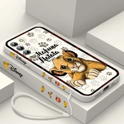 Cartoon The Lion King custodia per telefono per Samsung Galaxy S24 S23 S22 S21 S20 Pro FE Plus custodia in corda sinistra Ultra liquida