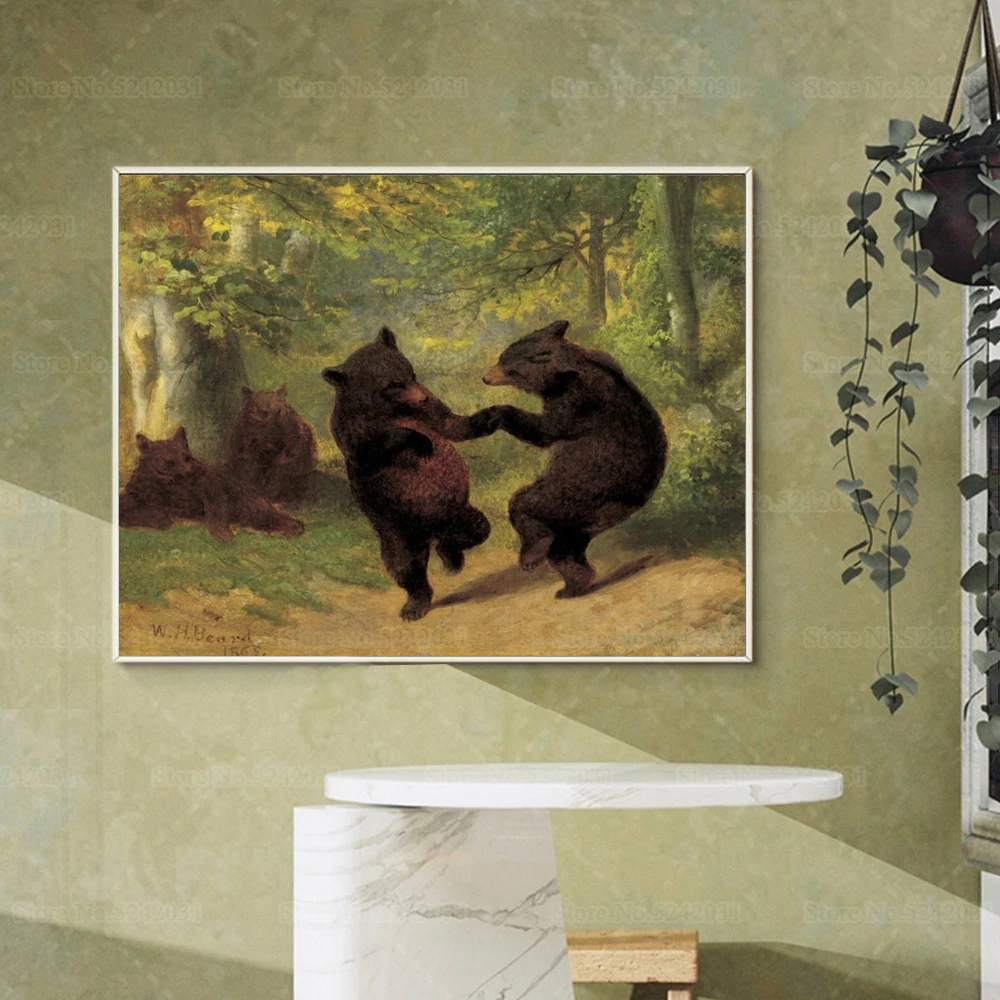 Dancing Bears By William Holbrook Beard Canvas Painting Wall Art Decor