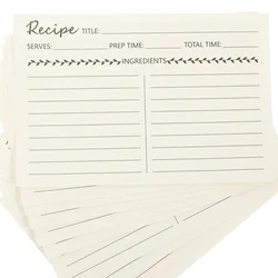 Recipe Cardspapernote Blank Cooking Dietary Decorative Diet Wedding Chefbridal Notecards Kitchen Party Sheet Binder Liner