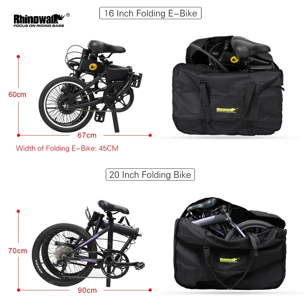 

Портативная сумка для переноски велосипеда Rhinowalk, велосипедный транспортный чехол, дорожные аксессуары для велосипеда, складная сумка для переноски велосипеда 16 дюймов 20 дюймов