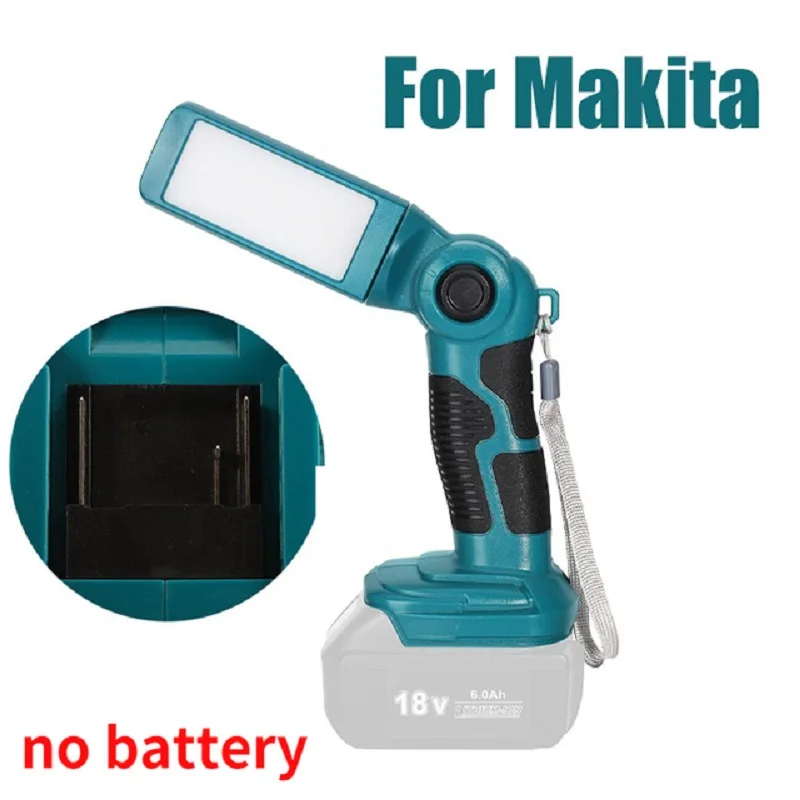 For Makita 14.4V-18V Lithium Battery Indoor Outdoor Spotlight Portable outdoor Flashlight 12W LED Work Light With USB