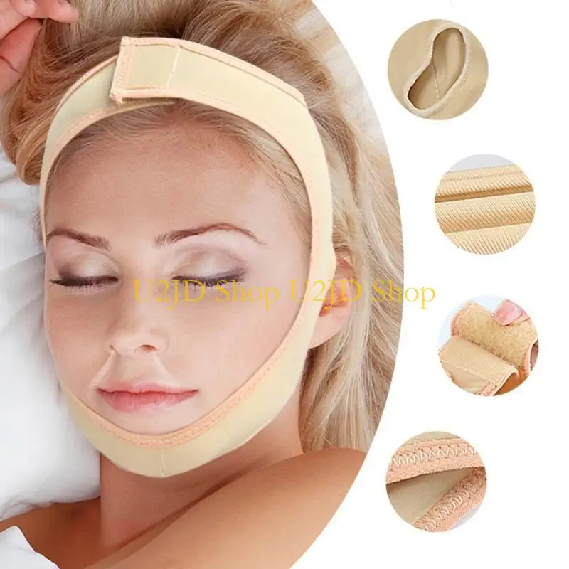 U2JD Tái sử dụng Dây đeo giảm béo, Mặt nạ v, Băng nâng mặt, Chin Up Bản vá quà tặng