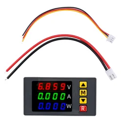 LED amperomierz woltomierz cyfrowy watomierz z napięcie prądu alarmowym miernik mocy wykrywacz napięcia Tester monitora DC 0-100V 10A 1000W